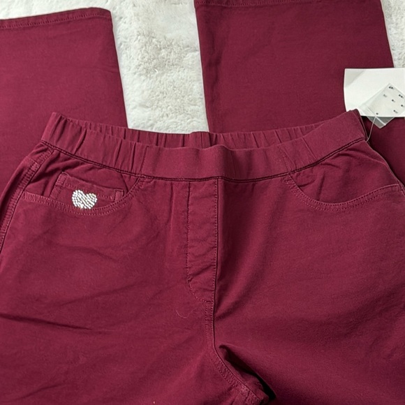 NWT dream jeannes Quaker factory burgundy, large - Picture 2 of 6